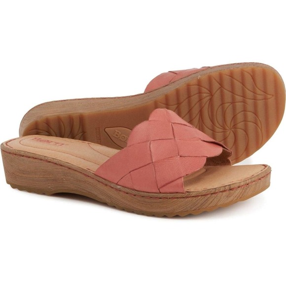 NIB Born Aleah 9M 40.5 Rust Leather Slide Sandals - Picture 10 of 11